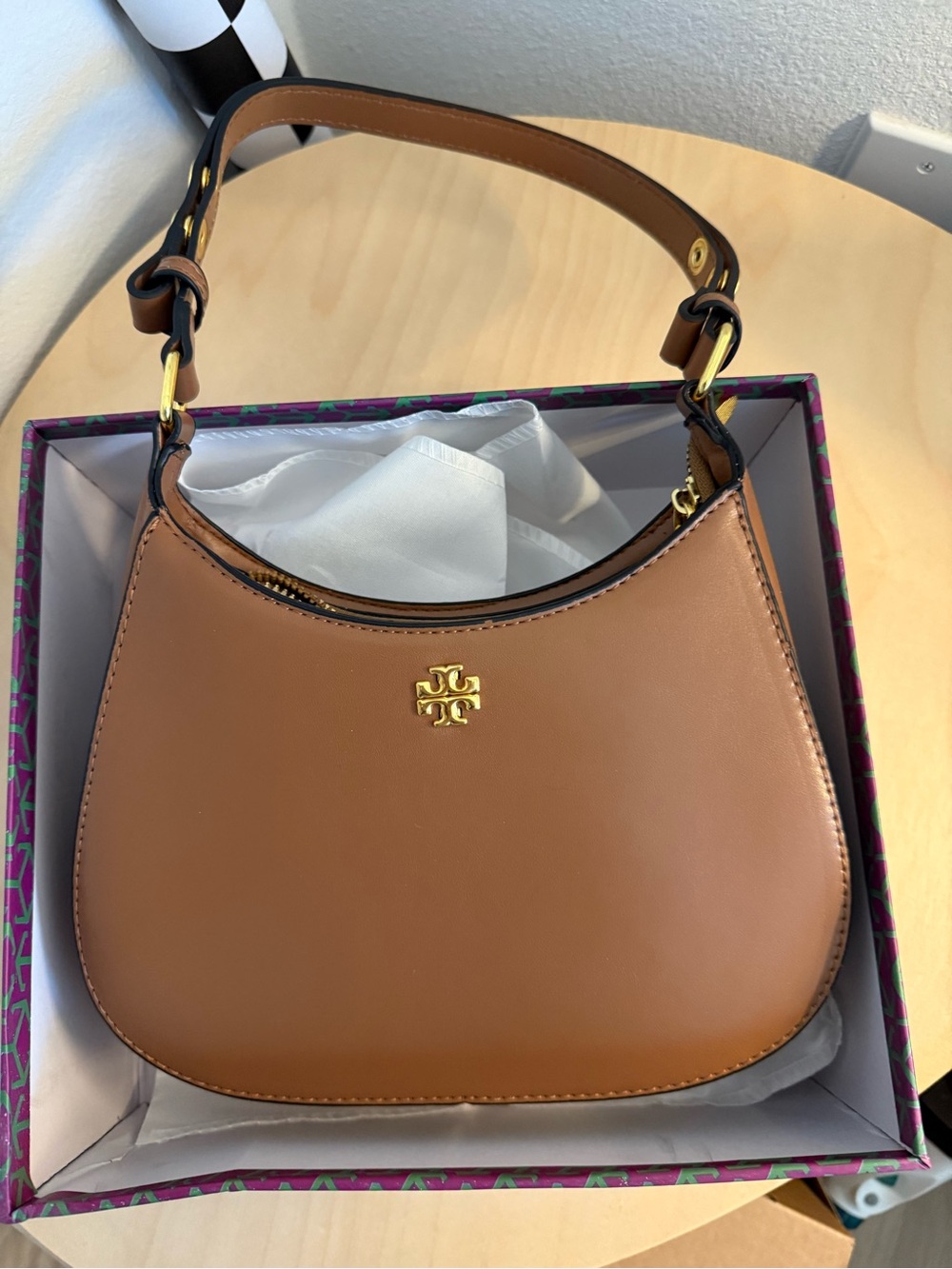Tory Burch Tan Leather Shoulder Bag